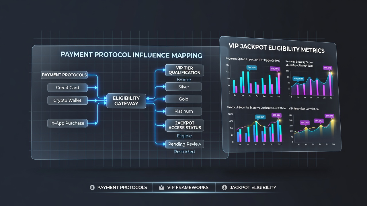 VIP dashboard displaying jackpot eligibility status alongside payment history and protocol confirmation indicators