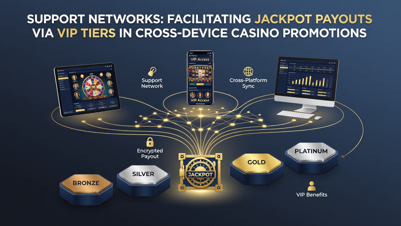 VIP manager reviewing cross-device jackpot payout documentation with player